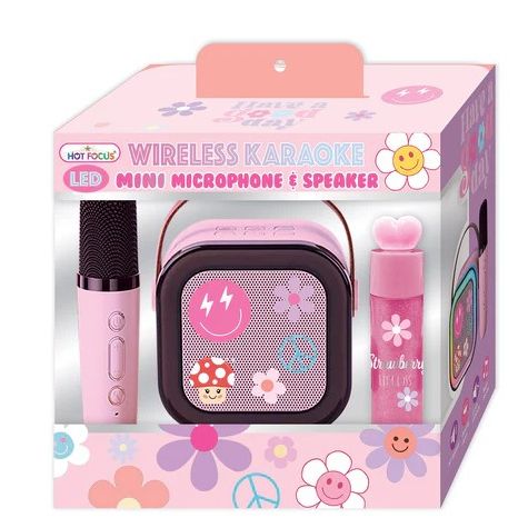 LED Wireless Karaoke Mini Microphone & Speaker Good Day