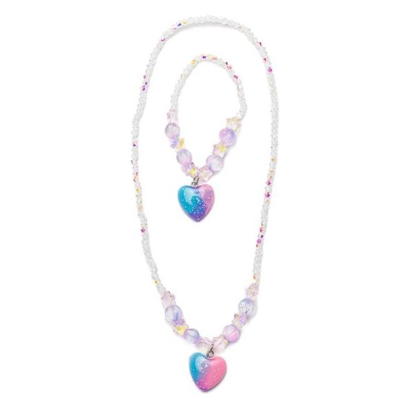 Galaxy Heart Necklace & Bracelet Set