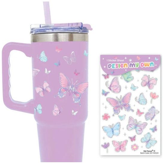 Stainless Steel Tumbler - Tie Dye Butterfly