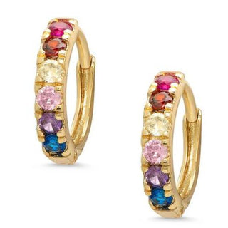 CZ Hoop Earrings - Multi