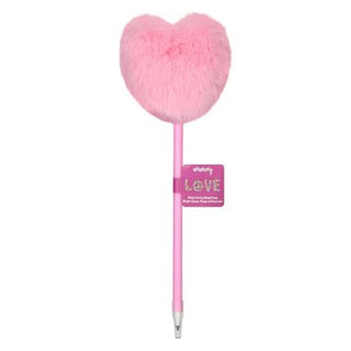 Pink Furry Heart Pen 