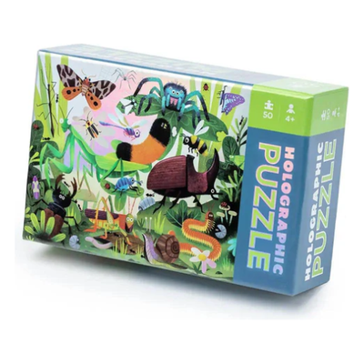50 Piece Holographic Puzzle Backyard Bugs