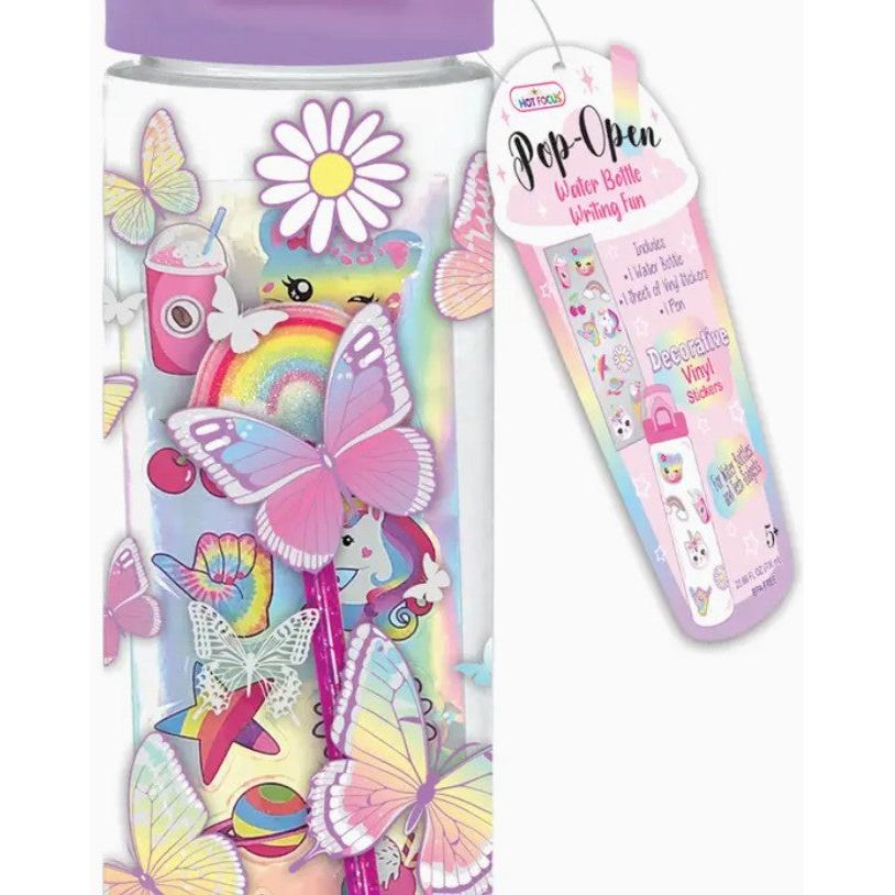 Pop-Open Water Bottle Writing Fun Cover