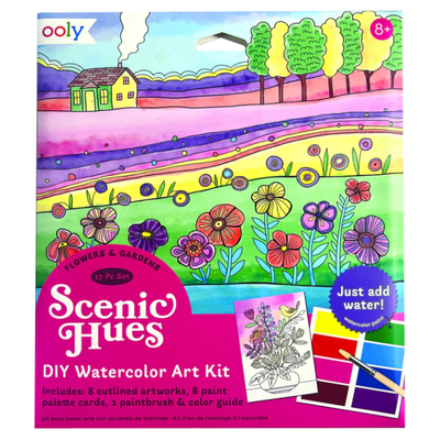Scenic Hues DIY Watercolor Art Kit Flowers & Gardens