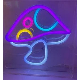 Neon Art Wall / Desk Mushroom