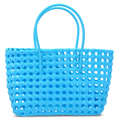 Small Woven Tote Blue