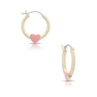 Heart Hoop Earrings Pink