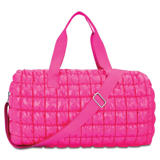 Hot Pink Shiny Puffer Duffle