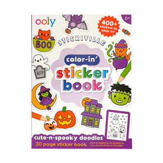 Stickiville Color-In' Sticker Book - Cute-N-Spooky Doodles - 400+ Stickers