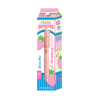 Fresh Squeezed Fruit Scented Gel Pen - Black Ink - Strawberry