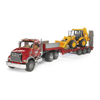 MACK Granite Flatbed Truck w/ JCB Loader Backhoe