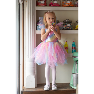 Rainbow Fairy Dress with Wings Size 3-4