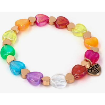 CHARM IT! Bead Bracelet Gold Rainbow Heart