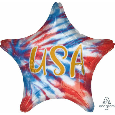 Mylar Balloon USA tie dye star