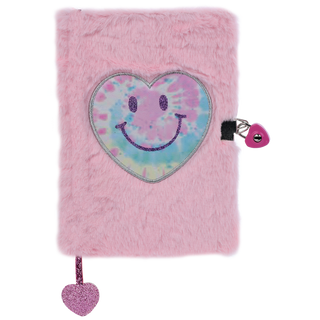 Heart Tie Dye Lock & Key Furry Journal
