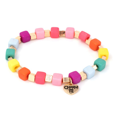 CHARM IT! Bead Bracelet Gold Multi Cube