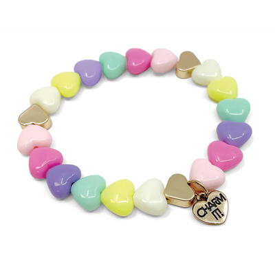 CHARM IT! Bead Bracelet Gold Pastel Heart