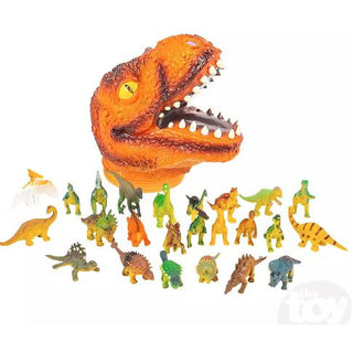 24 pc Dinosaur Set w/ T-Rex Head Case 