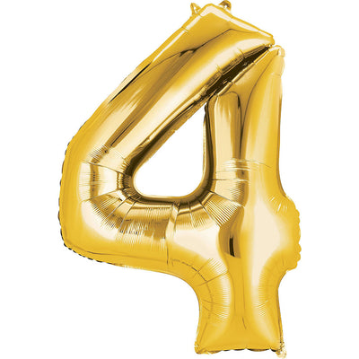 Number Mylar Balloon Bouquet Gold 4