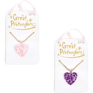 Boutique Glitter Heart Necklace 