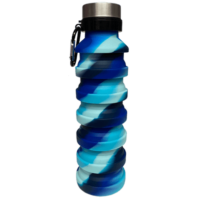 Collapsible Silicone Water Bottle Ocean Waves