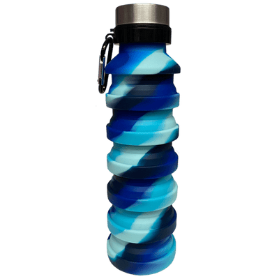 Collapsible Silicone Water Bottle Ocean Waves