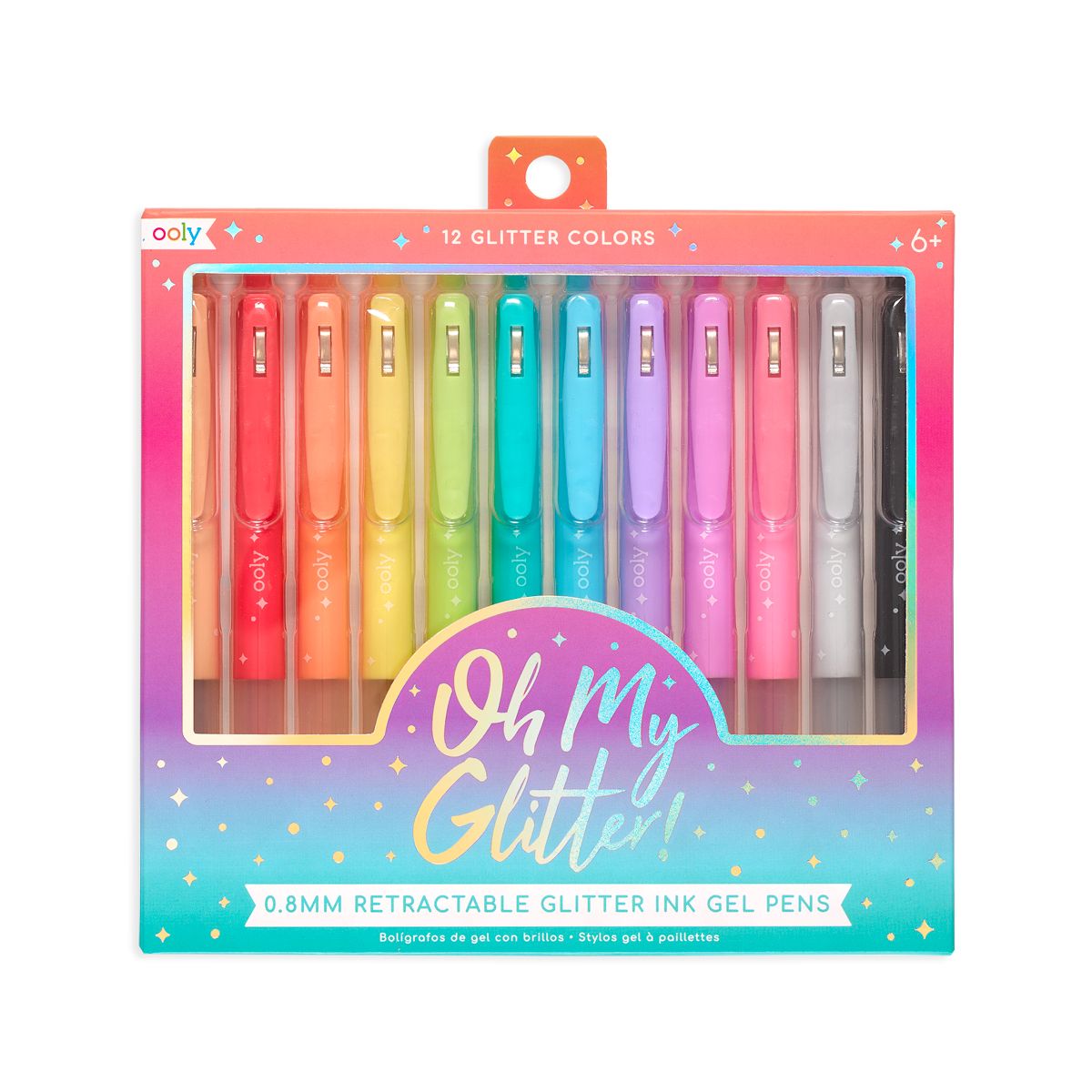 OOLY, Magic Puffy Pens, Set of 6 Neon Colors-NEW