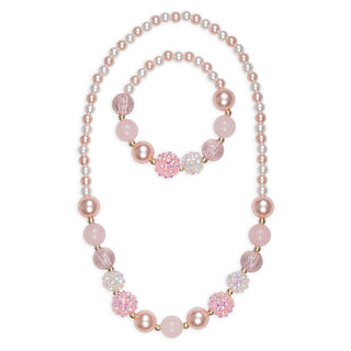 Pinky Pearl Bracelet and Necklace Set 