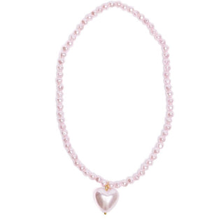 Pink Pearl Heart Necklace