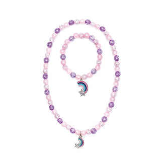Rainbow Necklace and Bracelet Set 