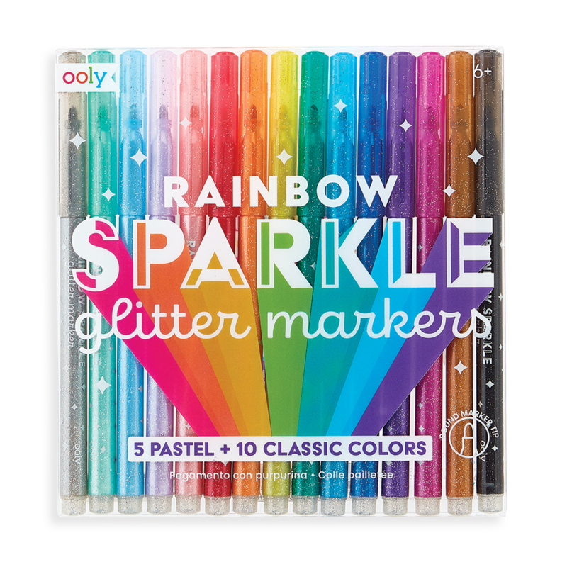 Rainbow Sparkle Glitter Markers