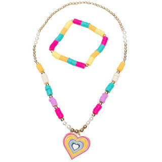 Rainbow Love Necklace and Bracelet Set
