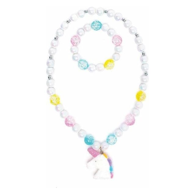 White Unicorn Necklace & Bracelet Set