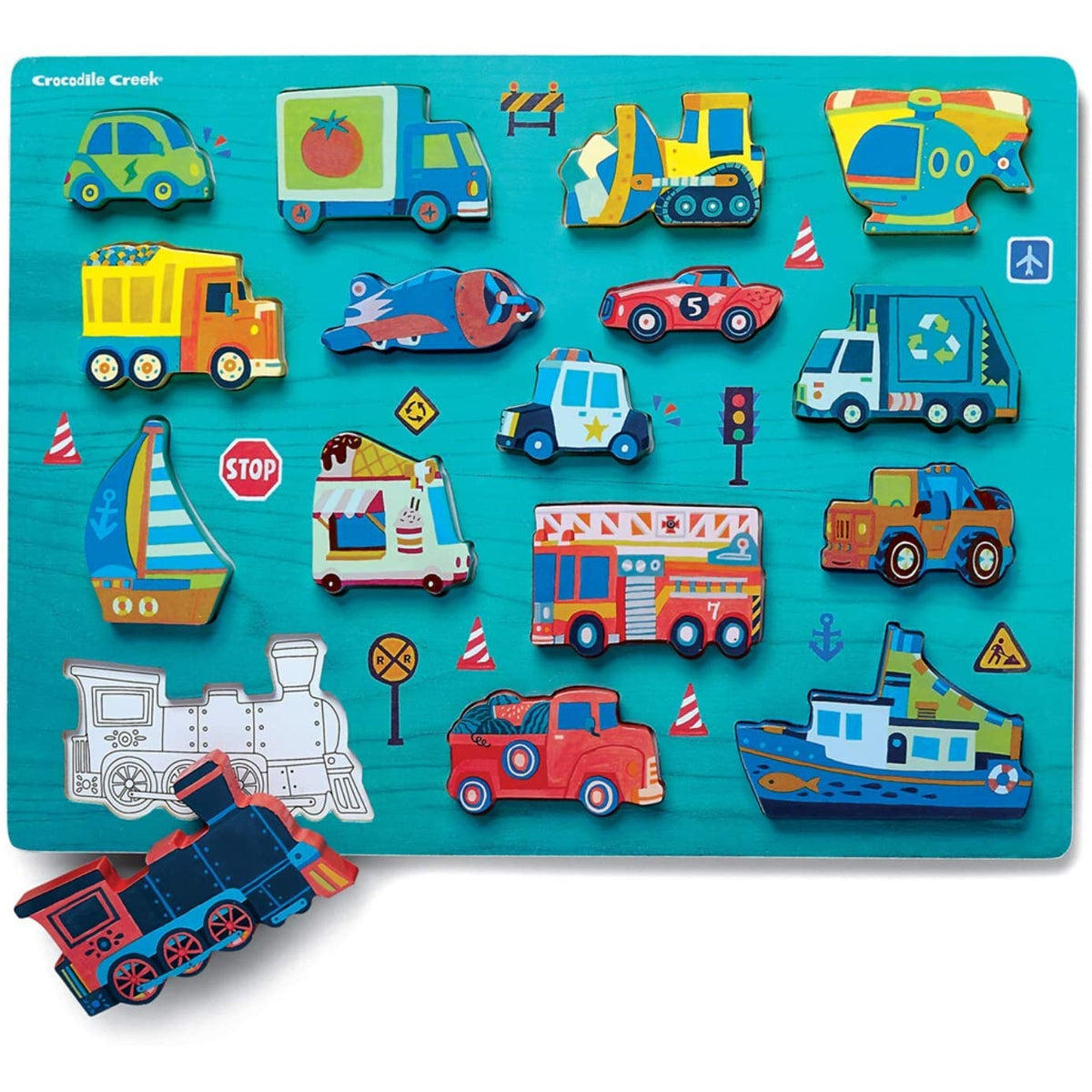 16 Piece Wooden Puzzle and Playset Cover