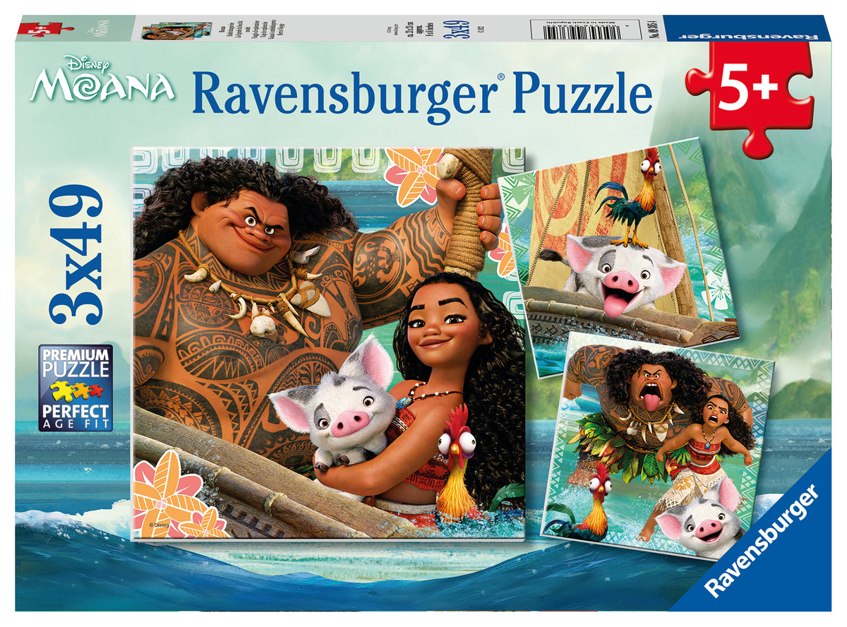 Moana Born to Voyage 3 x 49 pc Puzzle