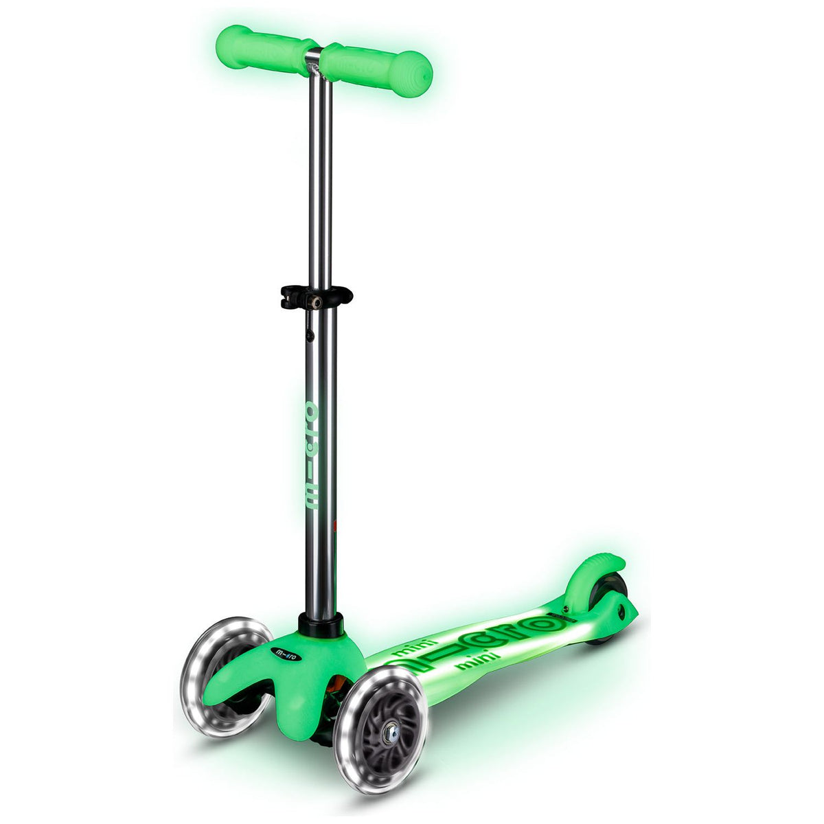 Mini Deluxe GLOW Foldable LED Scooter - Icy Lime