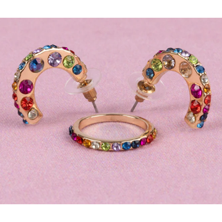 Boutique Chic Rockin' Rhinestone Earrings & Ring 