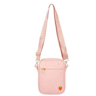 Perforated Crossbody Bag w/ Strawberry Pin 