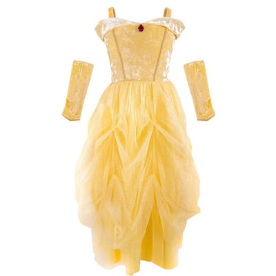 Velvety Soft Yellow Princess Gown w/ Arm Warmers Size 3-4