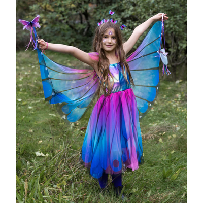 Butterfly Twirl Dress with Wings Blue Size 3-4