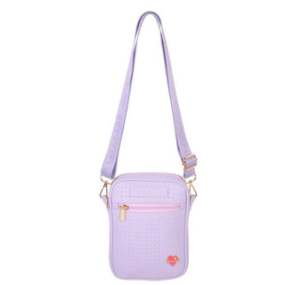 Perforated Crossbody Bag w/ Heart Pin 