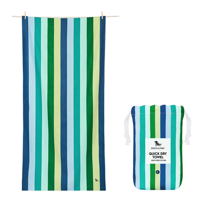 Quick Dry Towel - Stripes Collection Cool Lagoon