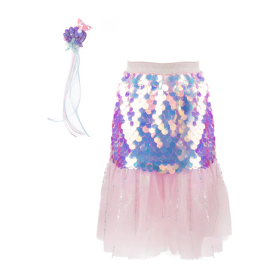 Bling Bling Mermaid Skirt and Hairclip Pink