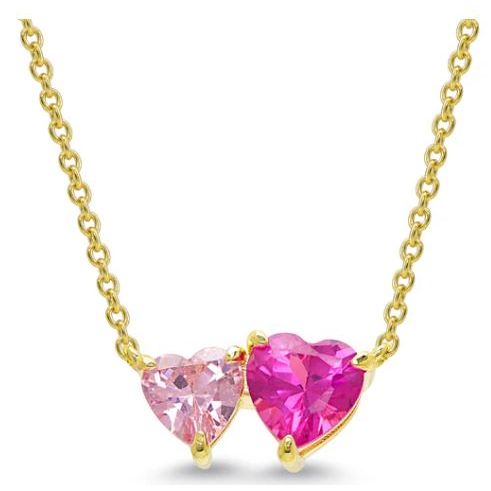 CZ Double Hearts Necklace