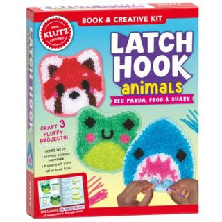 Latch Hook Animals: Red Panda, Frog & Shark 