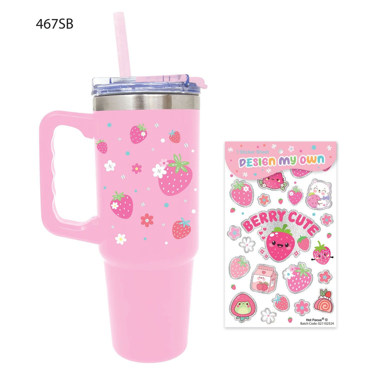 Stainless Steel Tumbler - Strawberry