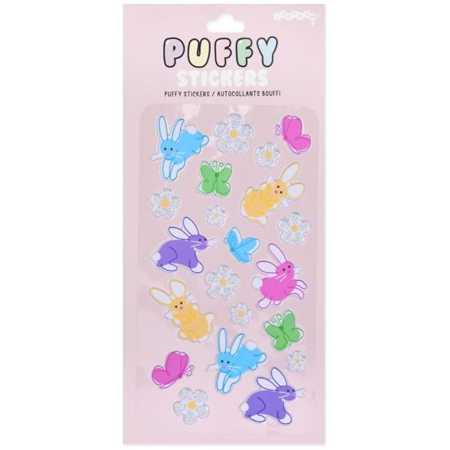 Butterfly Bunnies Puffy Glitter Stickers