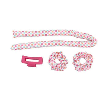 Checkered Satin Curling Set 