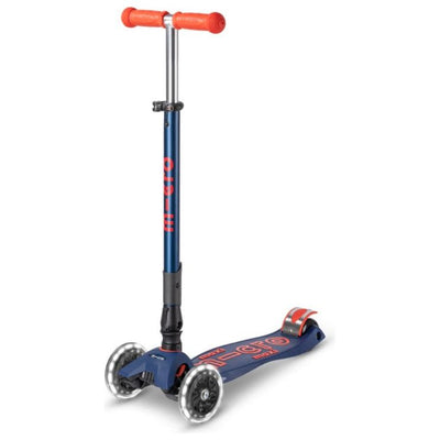 Maxi Deluxe Foldable LED Scooter Navy / Red