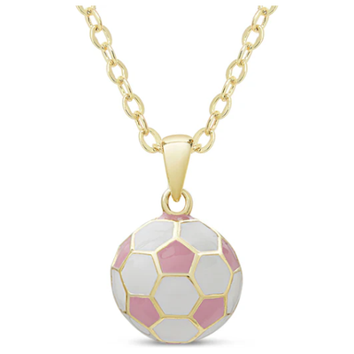 Soccer Ball Bendant Necklace Pink